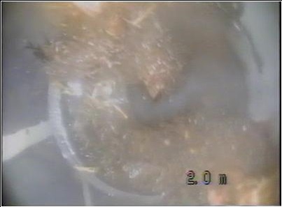 管内カメラ調査（ファイバースコープ）　排水不良調査